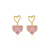 Pink Shiny Heart Shaped Stud earrings