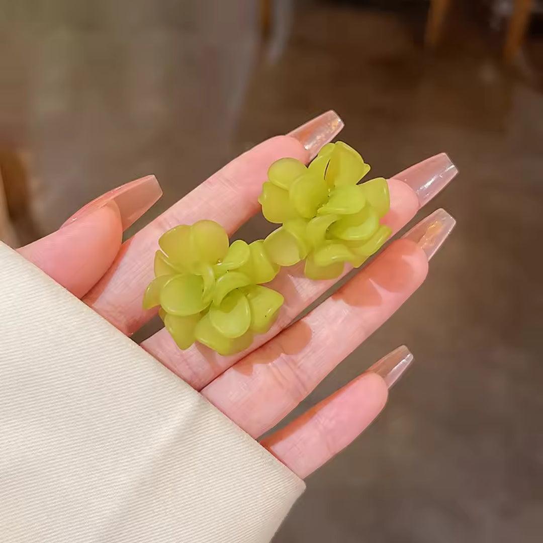 Green Floral Earrings