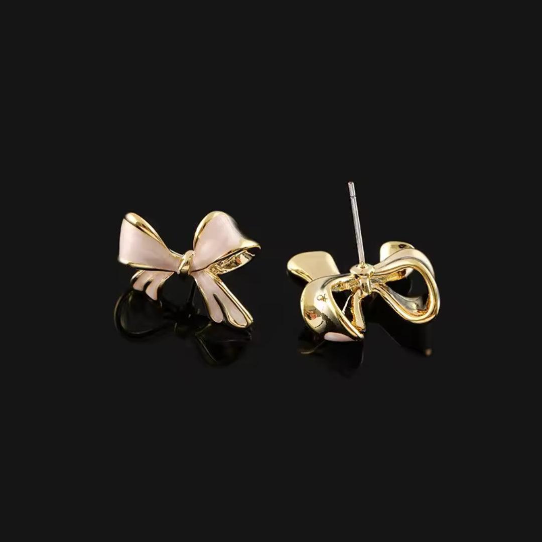 Exquisite Bow Gold Studs