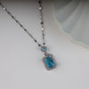 Silver-Plated blue Cubic Geometric Pendant