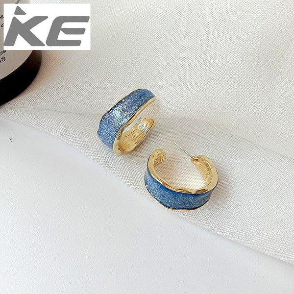 Blue Enamel Earring
