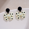 Simple Temperament Bow Polka Dot Earrings