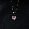 Gold Chain Pink Heart Stone Necklace
