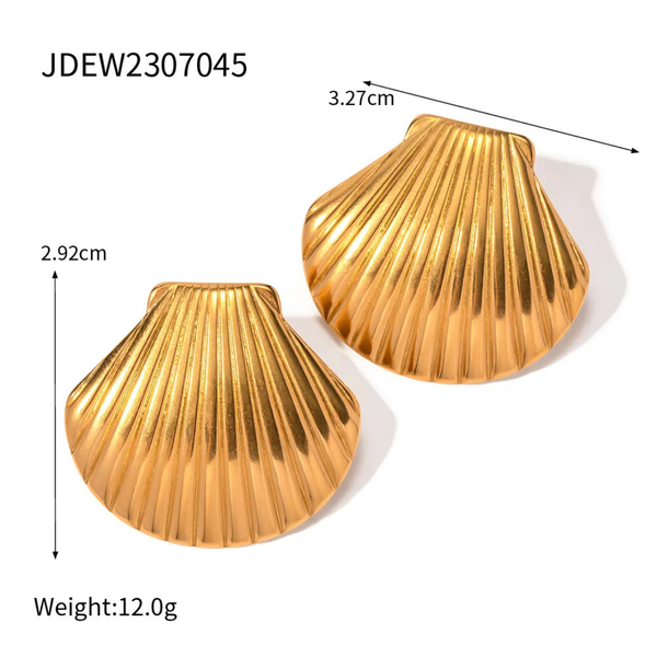 Anti Tarnish Sea Shell Stud Earring