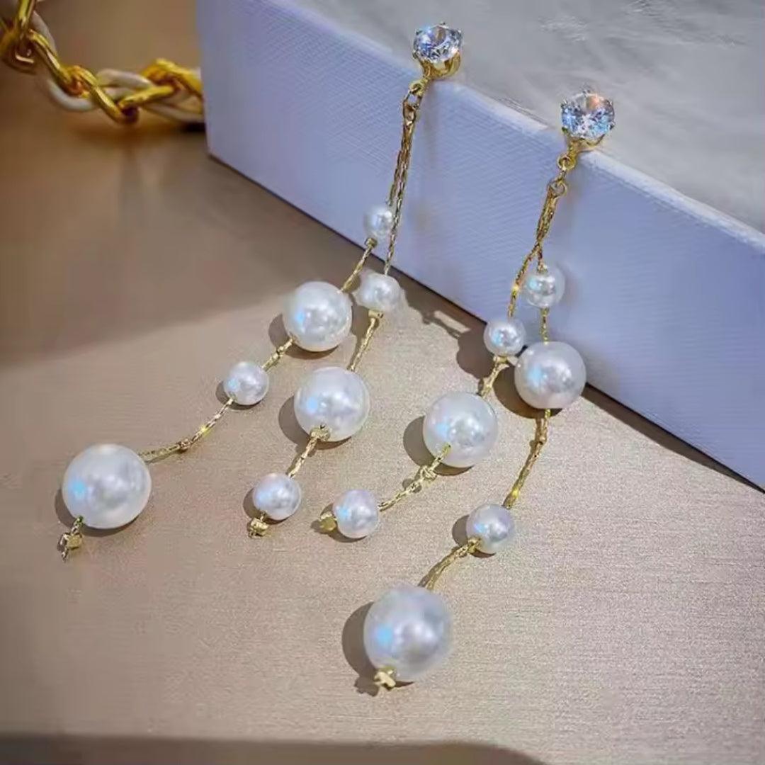 Long Pearl Earrings