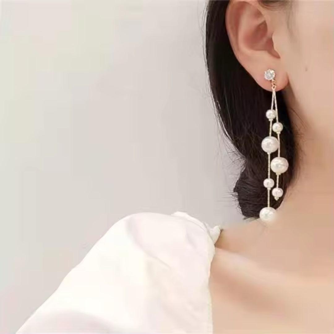 Long Pearl Earrings