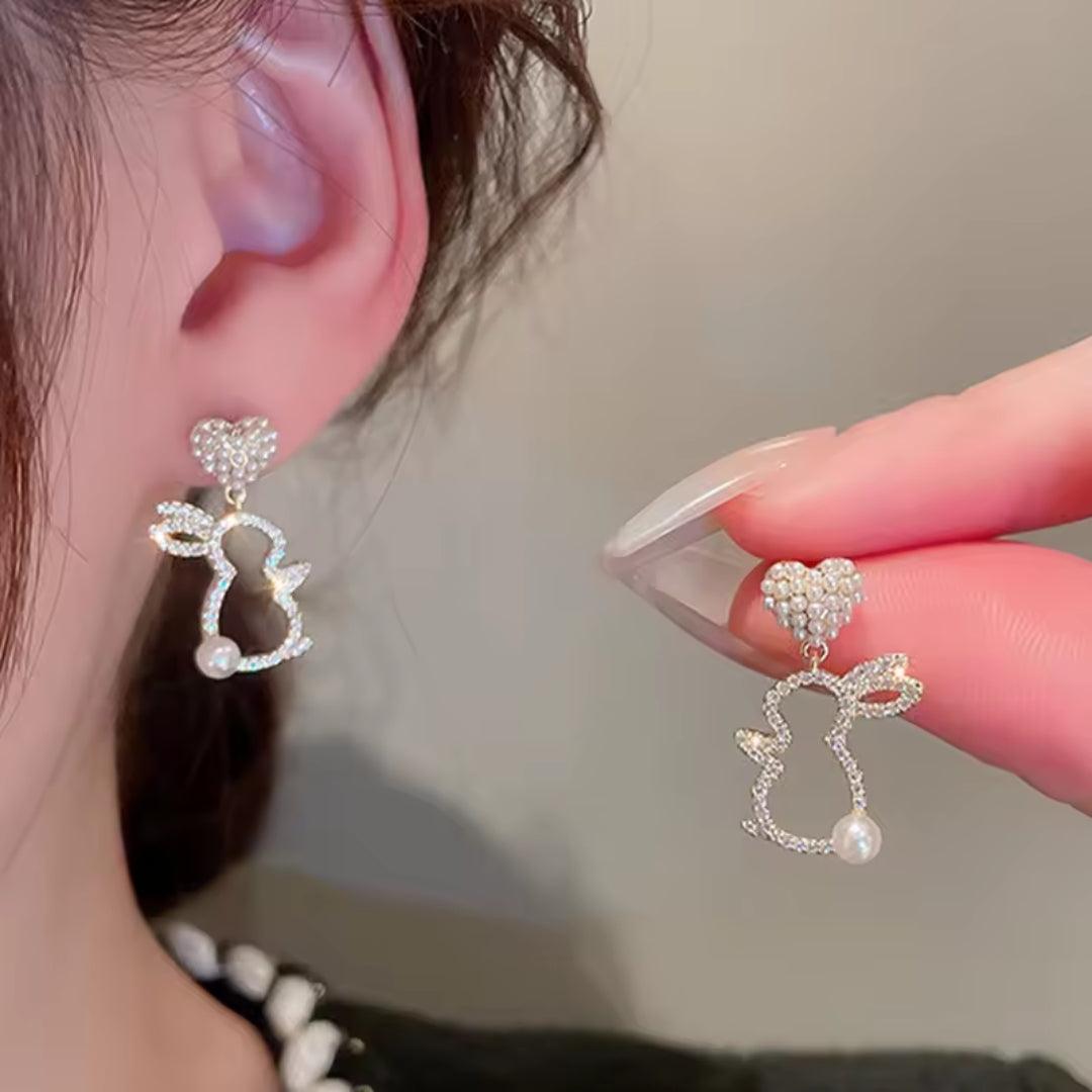 Rabbit Pearl Stud Earrings