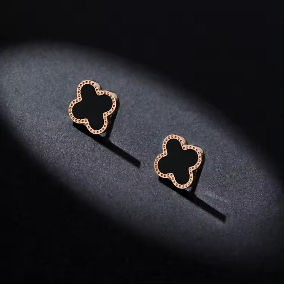 Black Clover Stud Earrings