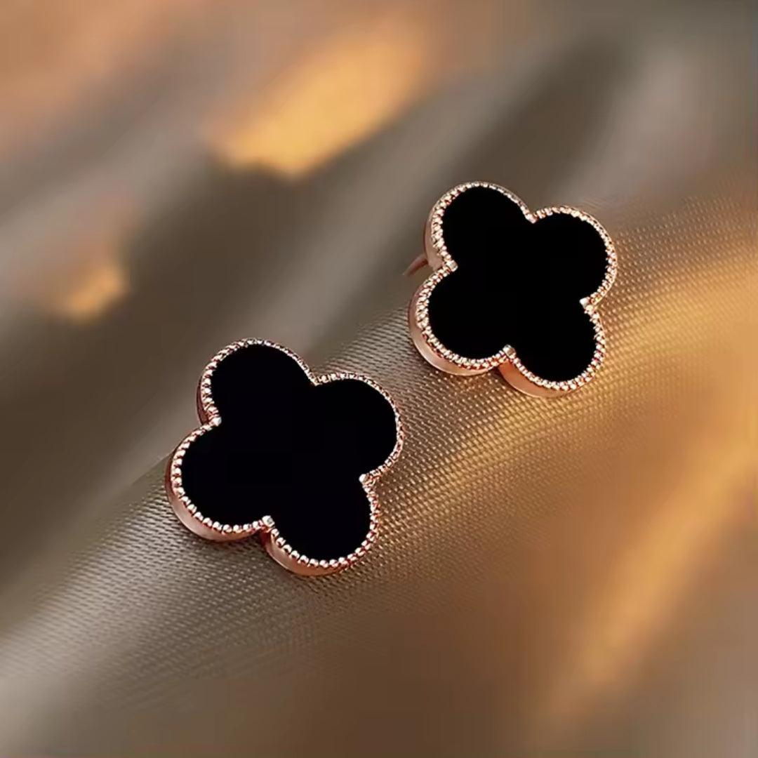 Black Clover Stud Earrings