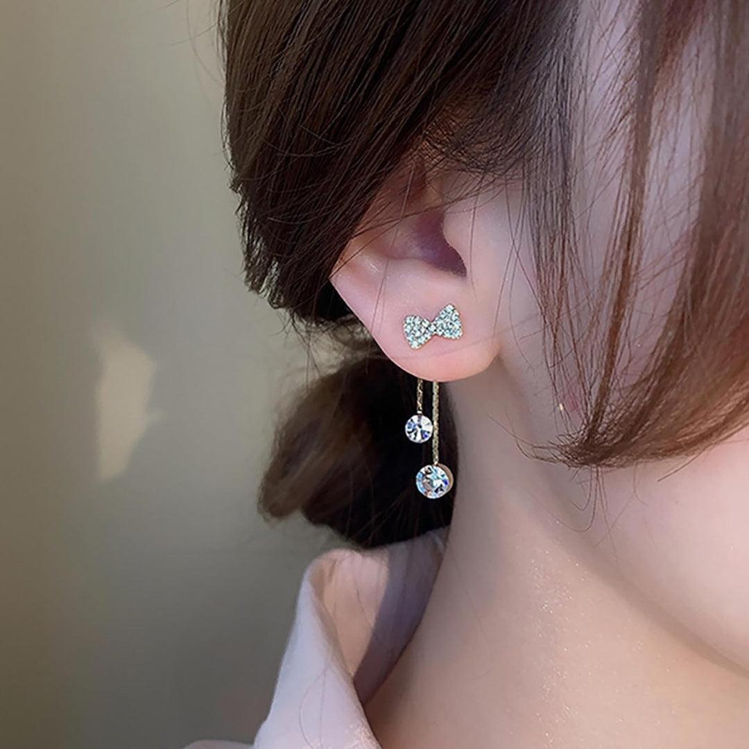 Crystal Bow Drop Earrings