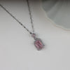 Silver-Plated Cubic Geometric Pendant With Chain