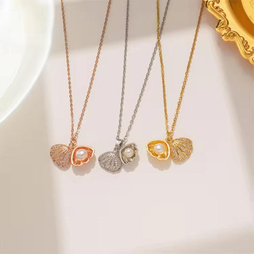 Seashell and Pearl Necklace