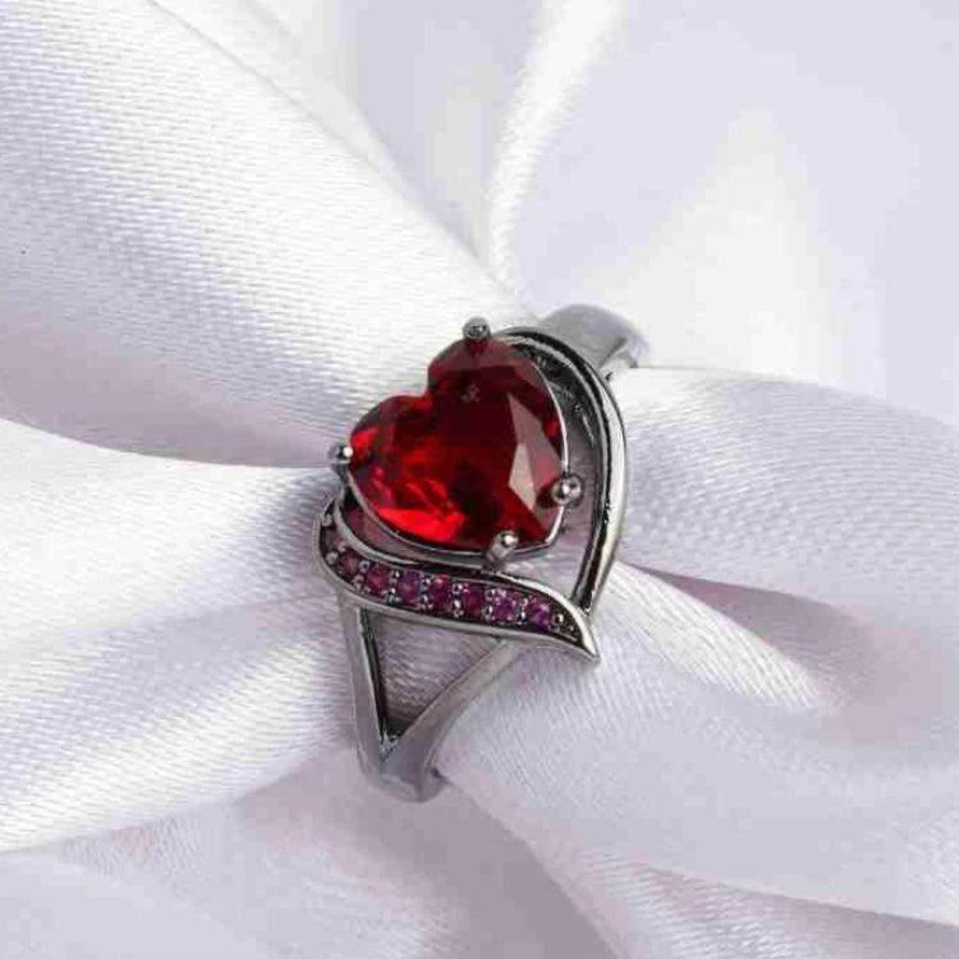 Radiant Ruby Heart Ring