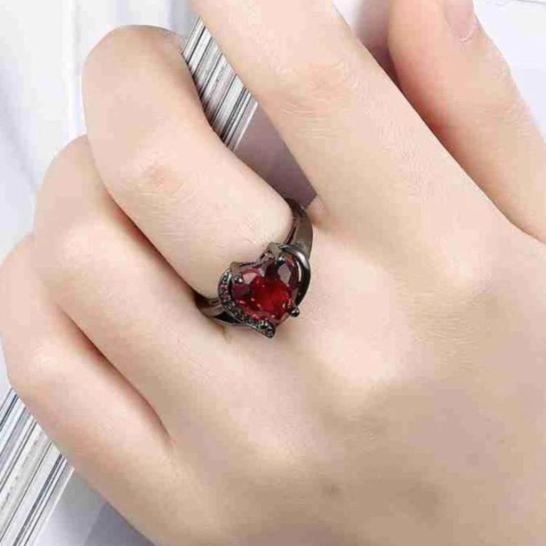 Radiant Ruby Heart Ring