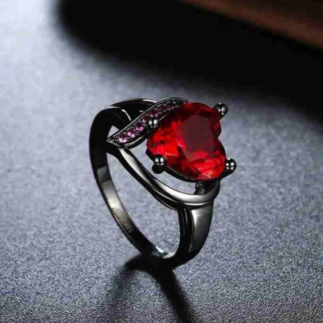 Radiant Ruby Heart Ring