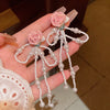 Elegant pink flower earrings