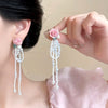 Elegant pink flower earrings