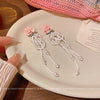 Elegant pink flower earrings