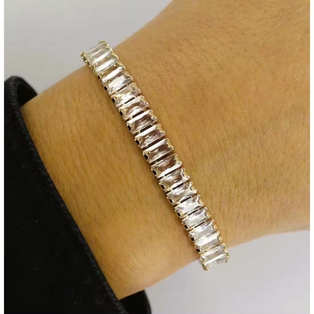 Sparkling Baguette-Cut Tennis Bracelets