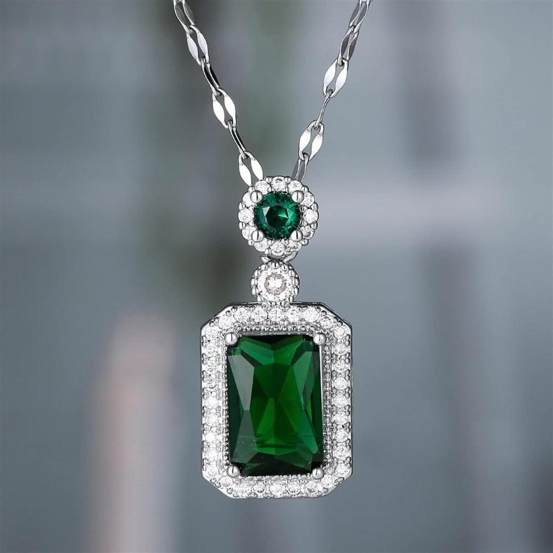 Green Crystal Pendant Necklace