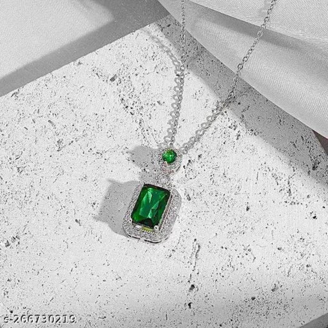 Green Crystal Pendant Necklace