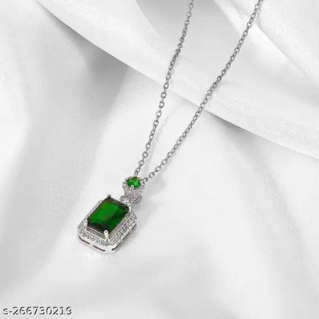 Green Crystal Pendant Necklace