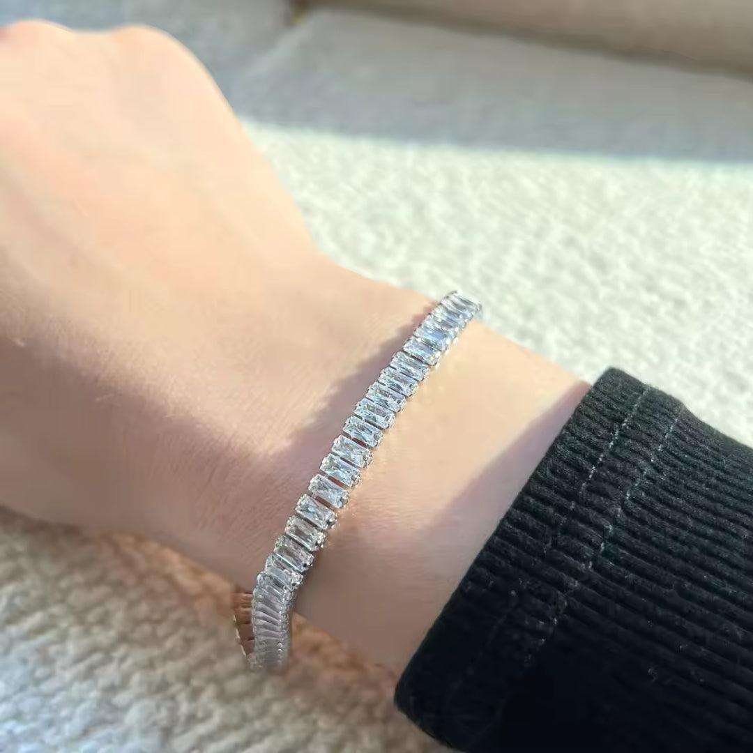 Sparkling Baguette-Cut Tennis Bracelets