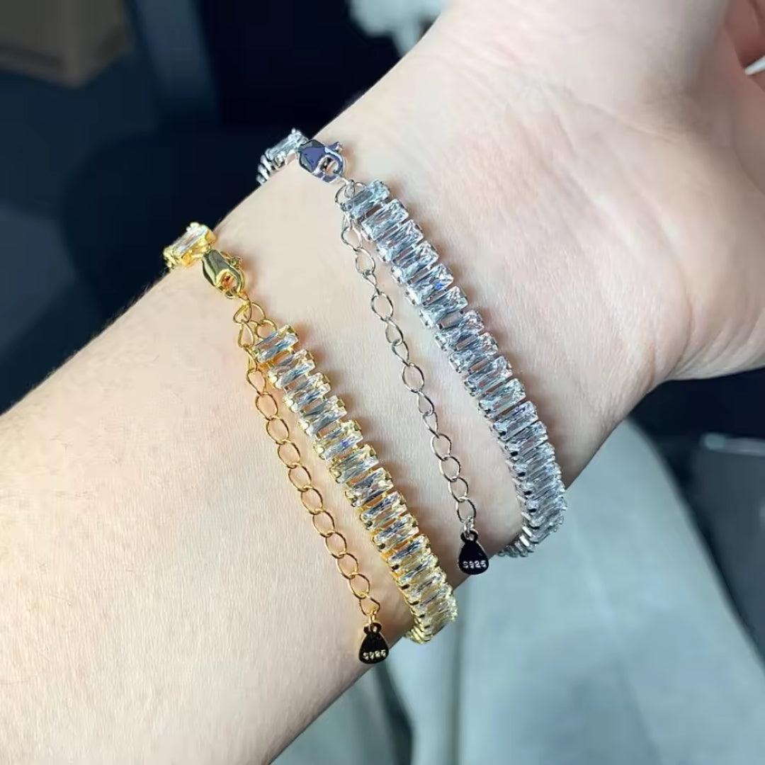 Sparkling Baguette-Cut Tennis Bracelets