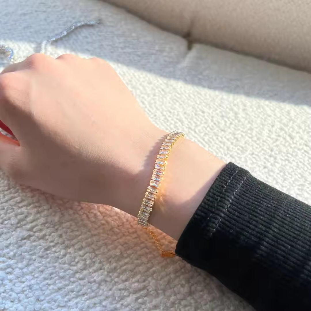 Sparkling Baguette-Cut Tennis Bracelets