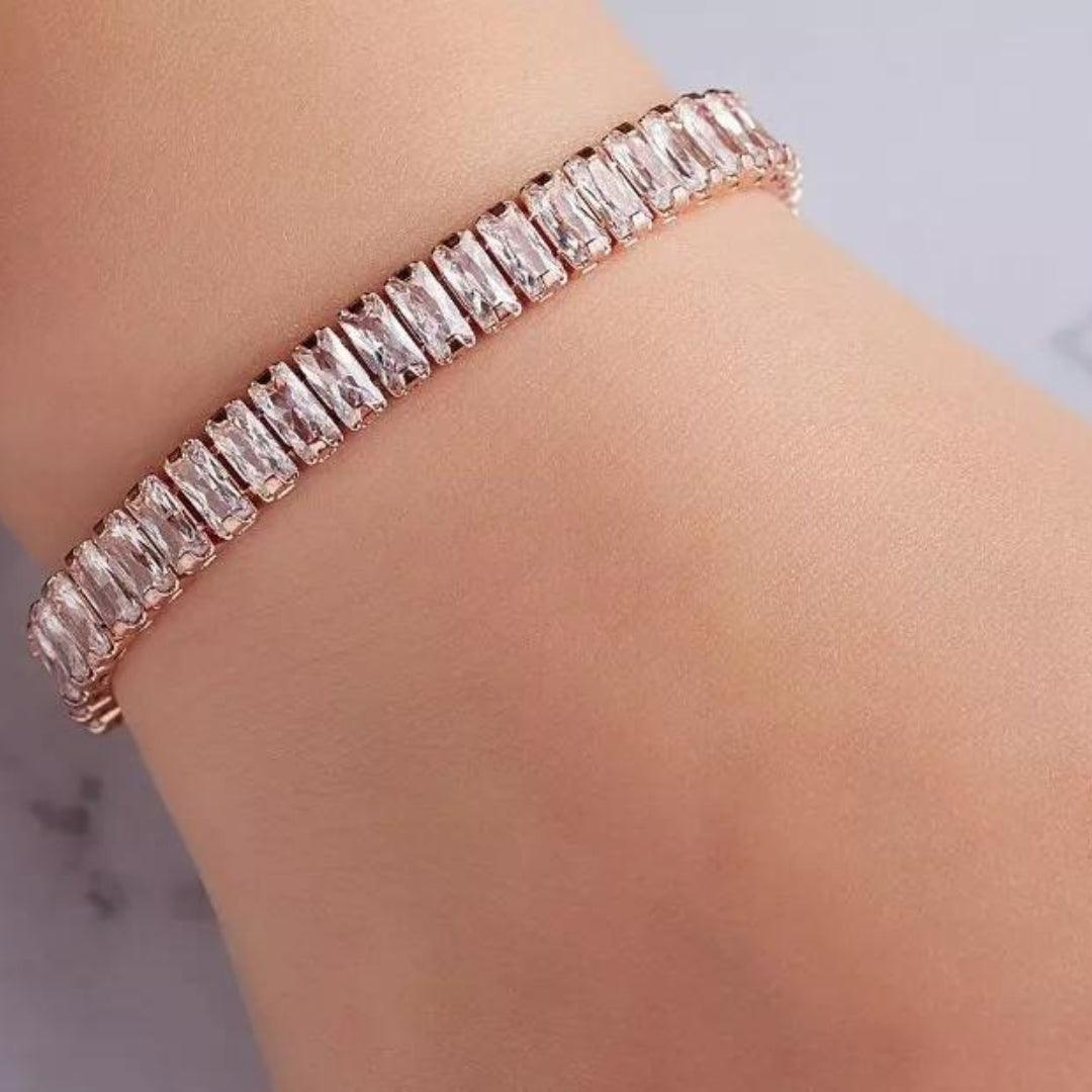 Sparkling Baguette-Cut Tennis Bracelets