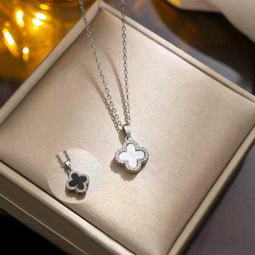 Reversible Enamel Pendant Necklace