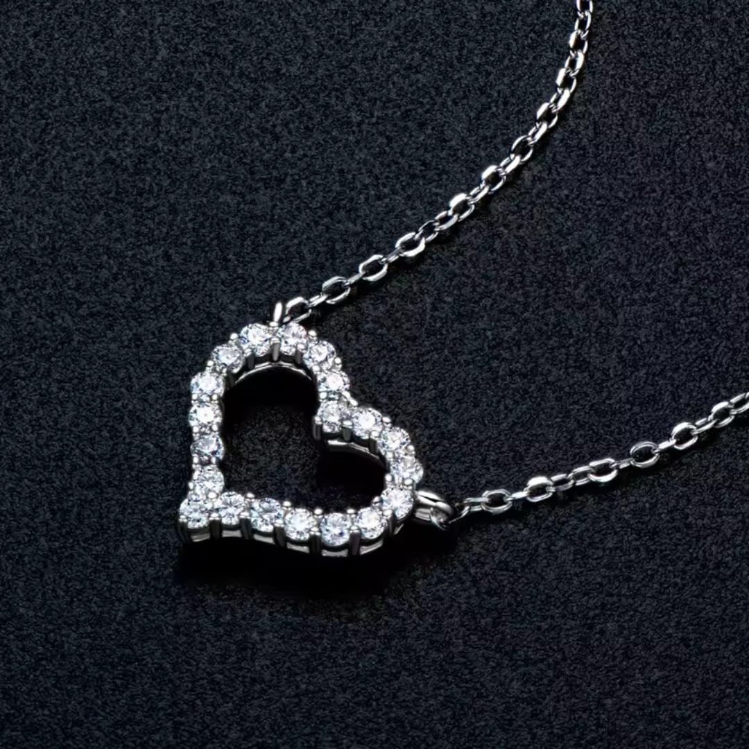 Heart-Shaped Crystal Pendant Necklace