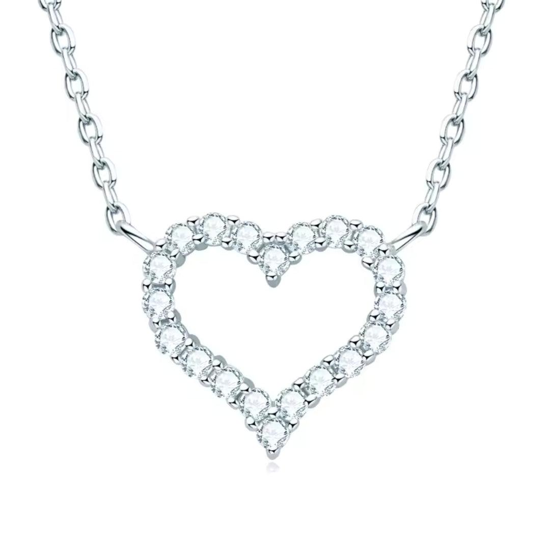 Heart-Shaped Crystal Pendant Necklace