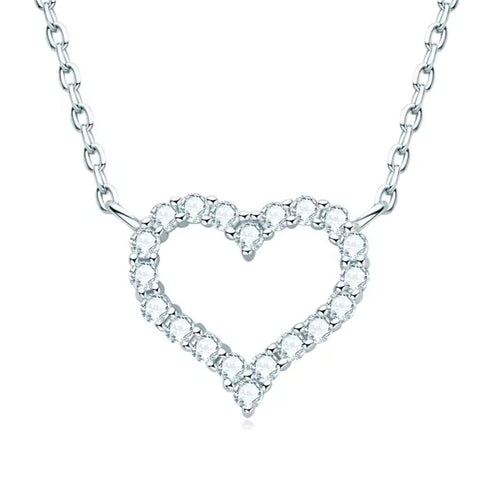 Heart-Shaped Crystal Pendant Necklace