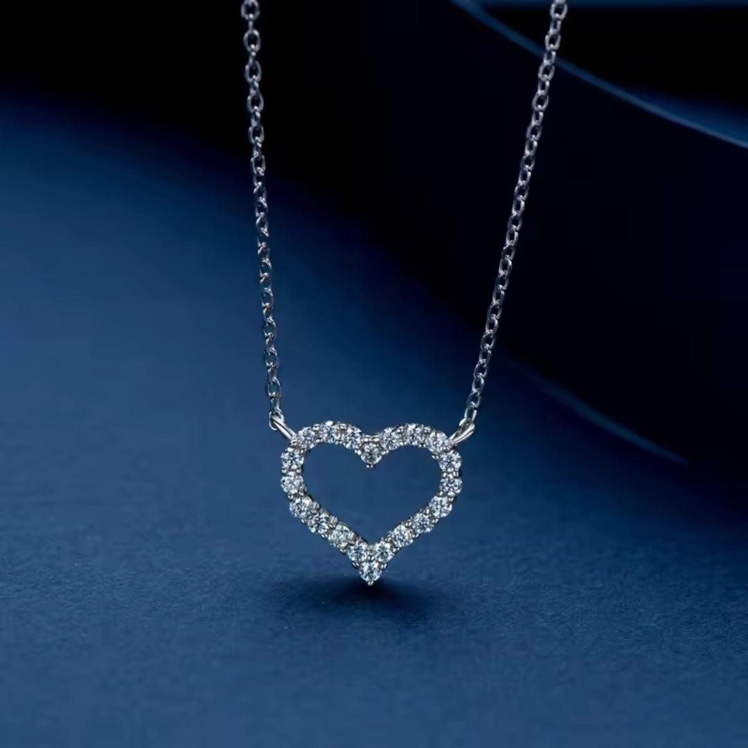 Heart-Shaped Crystal Pendant Necklace