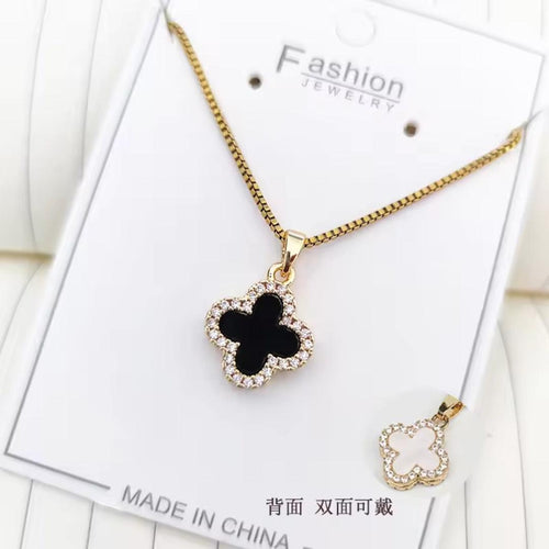 Reversible Enamel Pendant Necklace