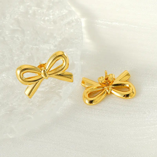 Anti tarnish cute bow earrings