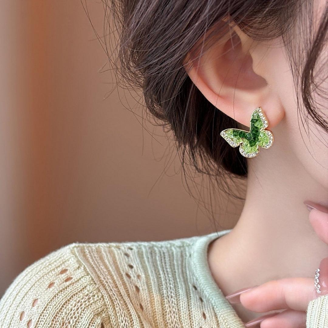 Western Korean Green drop earrings