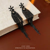 Black Stone Long Chain Earrings