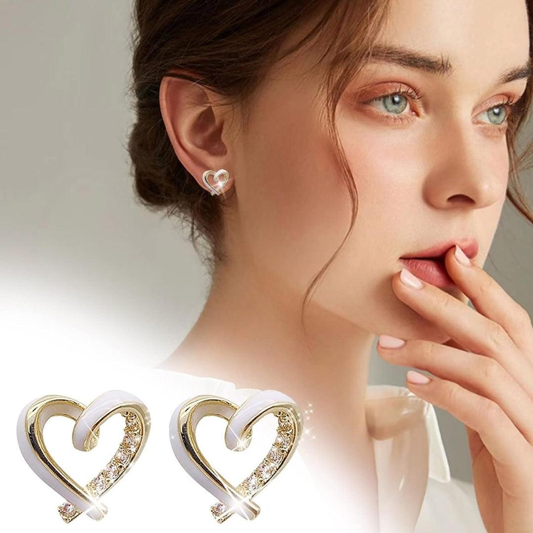 Gold Heart Stud Earrings