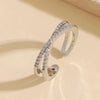 Luxury Double Row Silver Ring