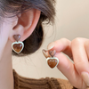 Brown Heart Earring