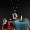 Flower Decor Circle Pendant Necklace
