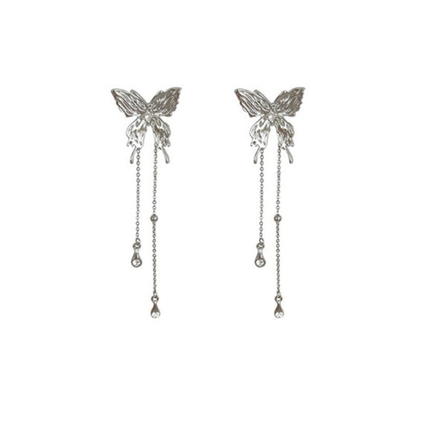 Fairy Silver Long Chain Butterfly