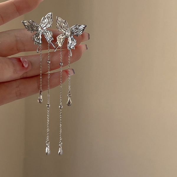 Fairy Silver Long Chain Butterfly