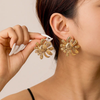 Anti tarnish sunflower type earrings