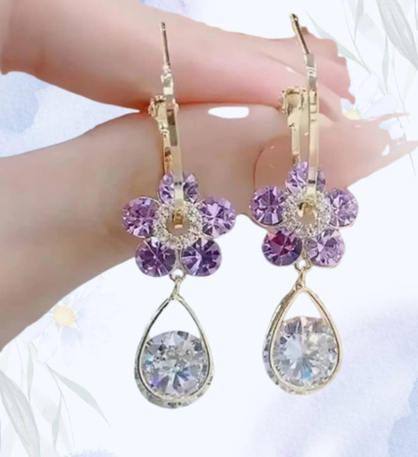Purple Flower Stude Earring