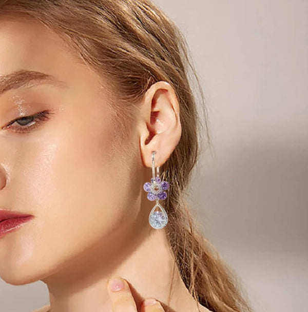 Purple Flower Stude Earring