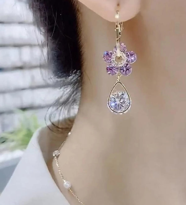 Purple Flower Stude Earring