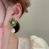 Olive Green Drop Earrings